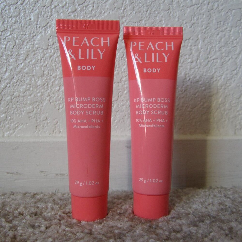 Peach & Lily Body KP Bump Boss Microderm Body Scrub travel mini, lot of 2